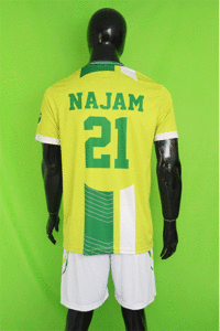 Elite Soccer Uniform 2025 front and back view in custom team colors

