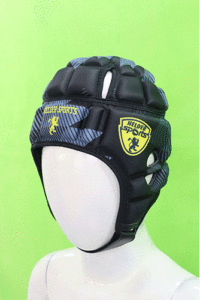 "Protective rugby helmet with padded foam design for players" 