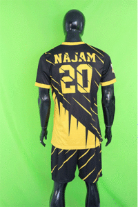 Elite Soccer Uniform 2025 front and back view in custom team colors

