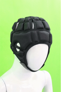 "Adjustable rugby headgear with foam padding for maximum safety and comfort"

