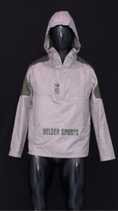 Helder Sports Rain Hoodie 2025 – waterproof, breathable, and customizable athletic hoodie with green Helder tag, designed for comfort and outdoor performance.
